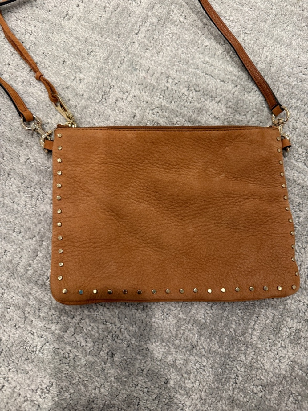 Rebecca Minkoff- Crossbody Bag with Stud Trim - Tan
